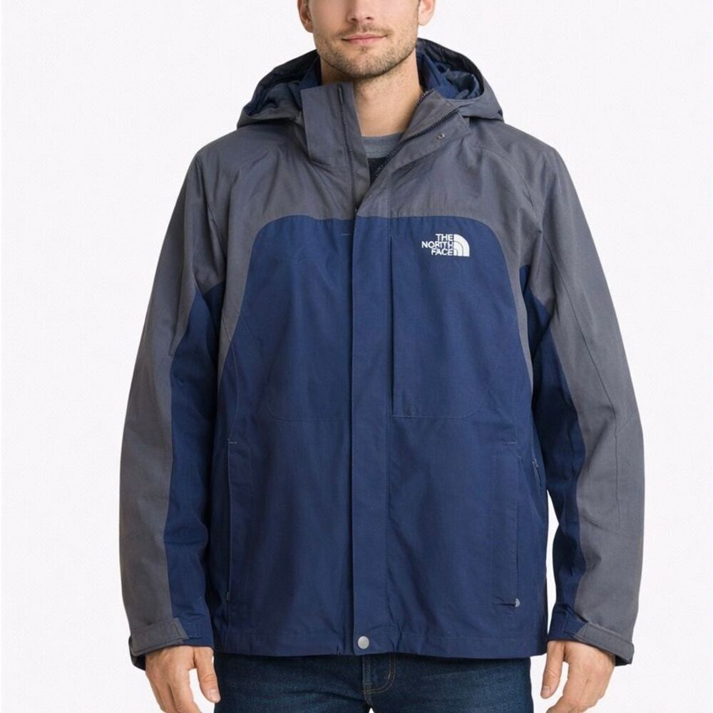 The North Face Hyvent shell jacket size large grey and navy